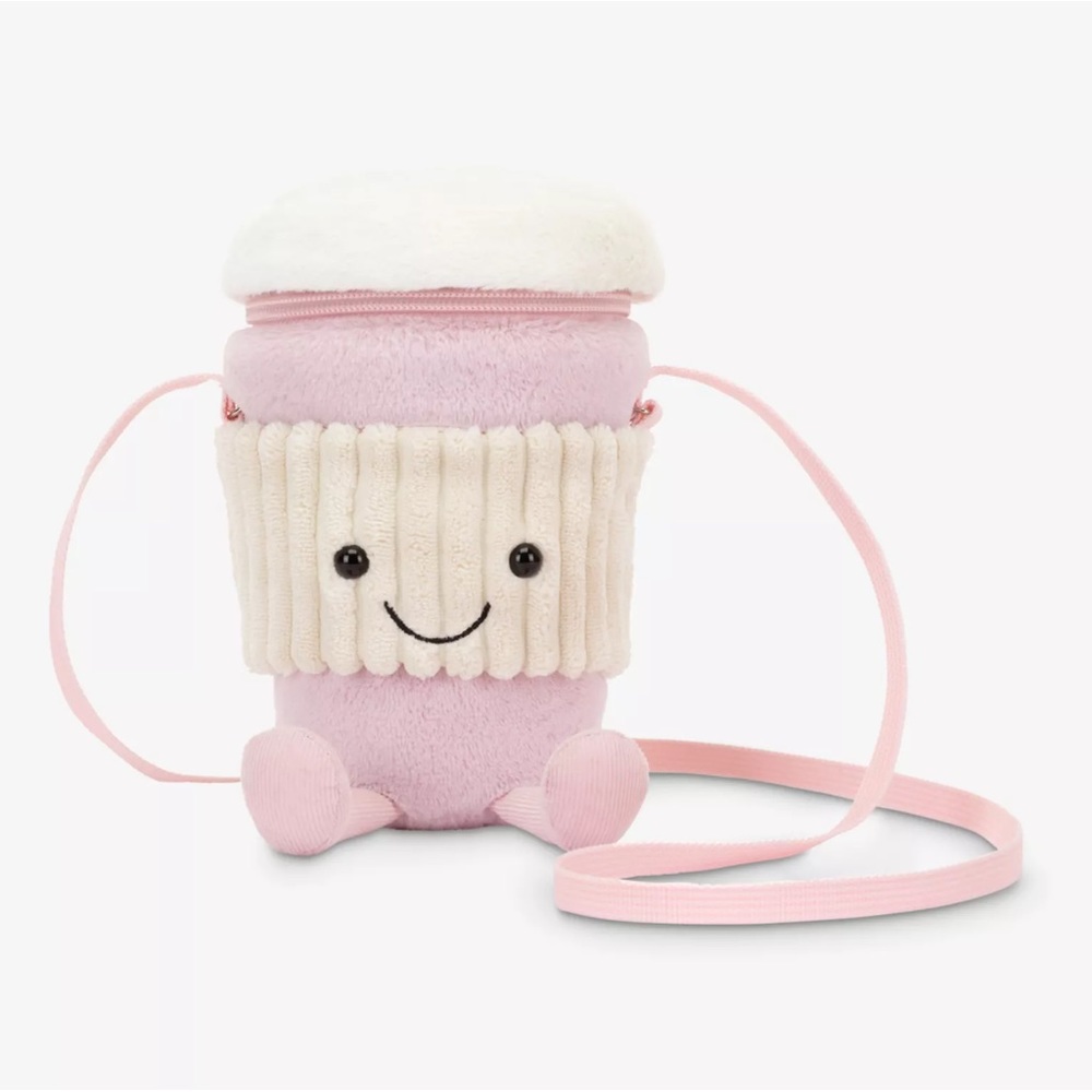 JELLYCAT Amuseable coffee-to-go woven bag 22cm pink - Picture 3 of 3